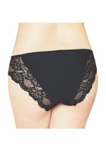 Lace Insert Knickers Briefs - Black 3091